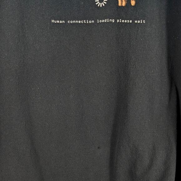 @All XL T-Shirt Men Black Human Connection Loading Please Wait Meme Graphic Tee - Picture 3 of 5